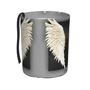 Angel Feathers Print Car Trash Can Bin Hanging for Back Seat, Car Accessories for Women Men Automotive Garbage Cans