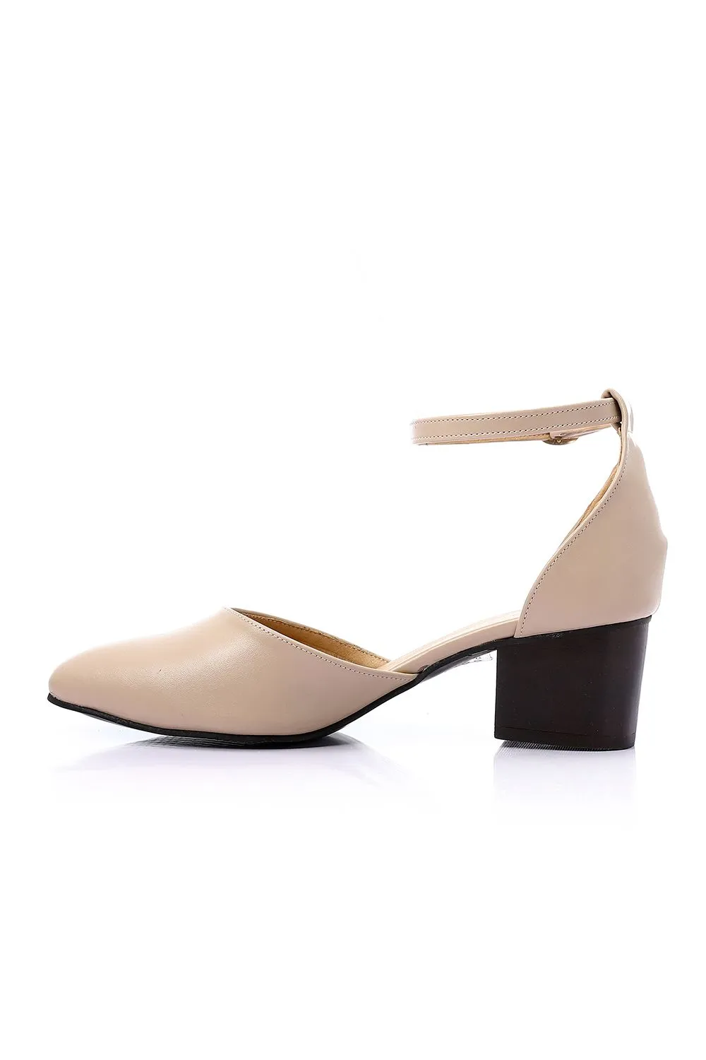 Ankle Buckle Leather Pump Shoes