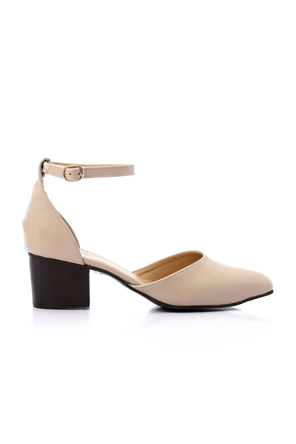 Ankle Buckle Leather Pump Shoes