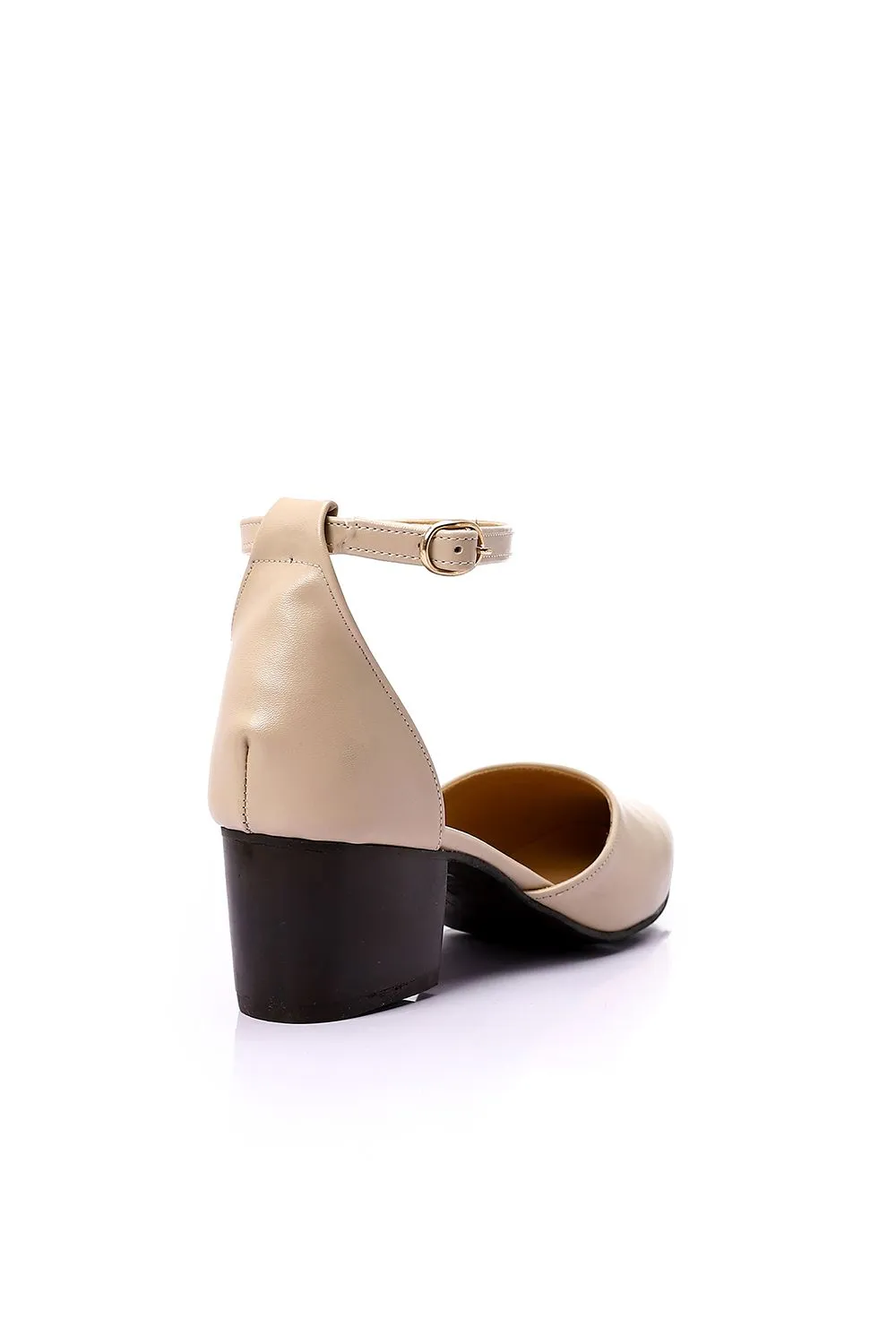Ankle Buckle Leather Pump Shoes