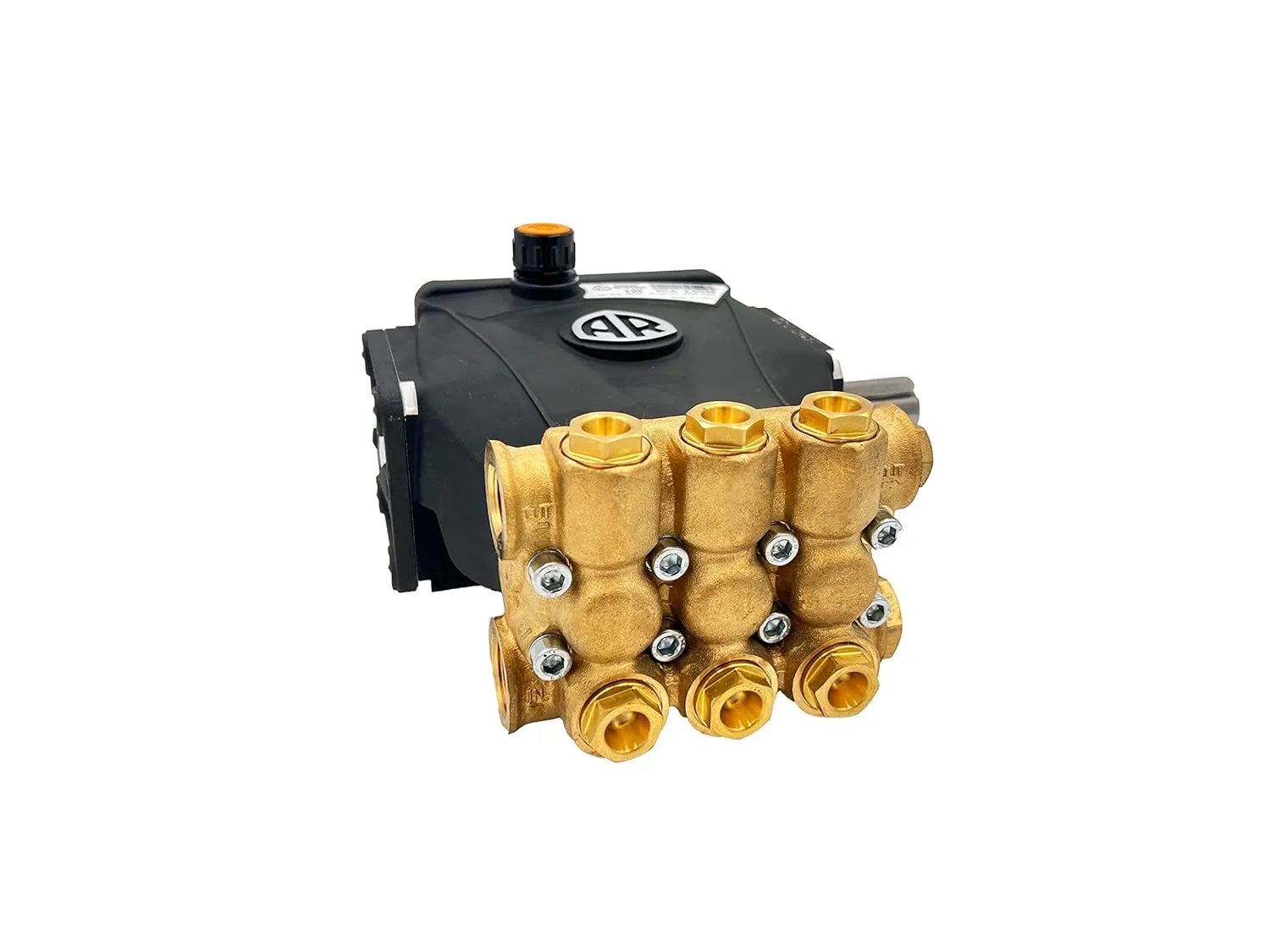 Annovi Reverberi RCA35G25N Solid Shaft N Version Replacement Commercial Pump. 2500 PSI, 3.5 GPM, 170 Bar, 1750 RPM, 24mm Solid Shaft, Forged Brass Head, Aluminum Connection Rods, Triplex Plunger Pump