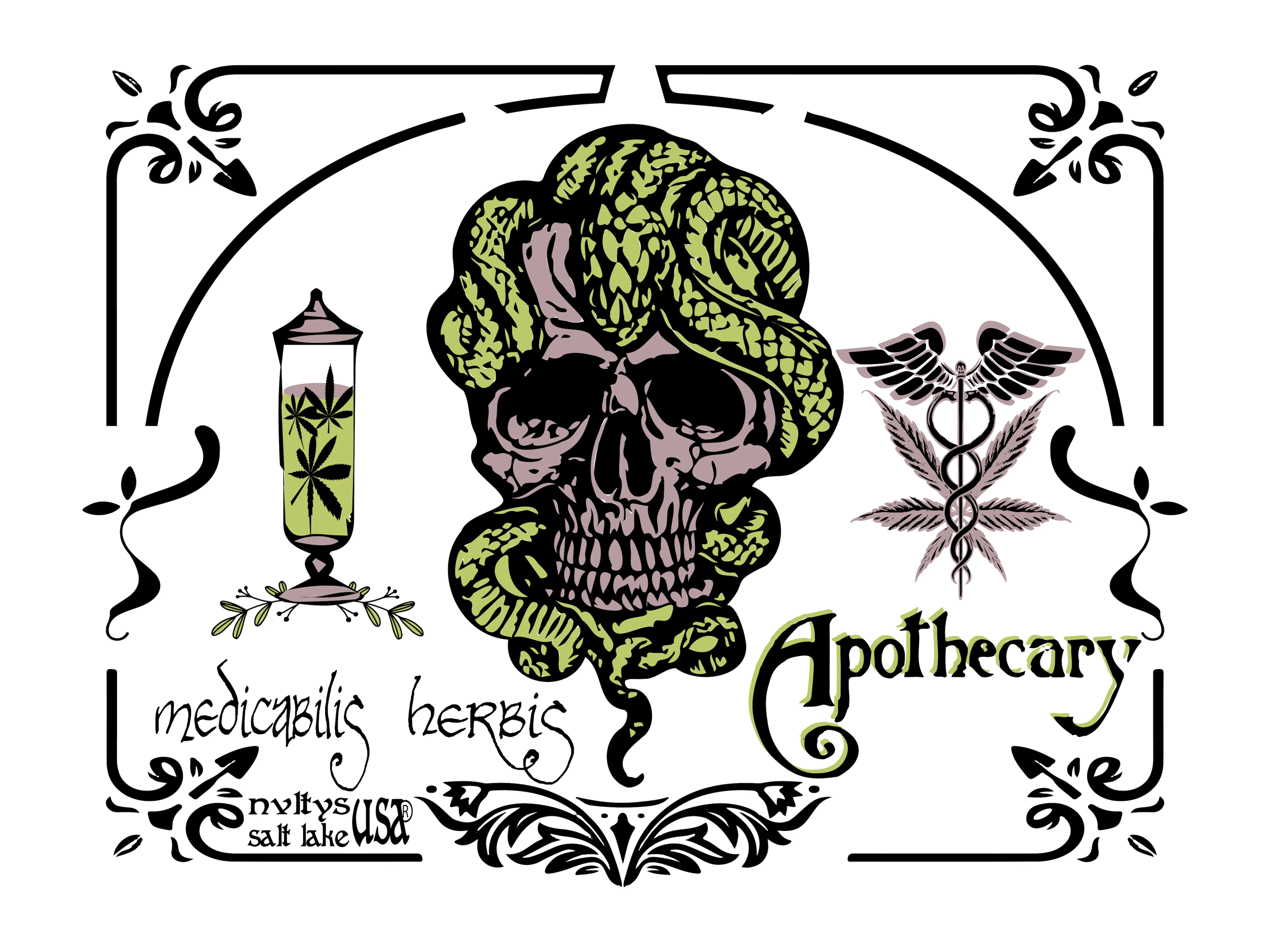 APOTHECARY MEDICAL MARIJUANA BURLAP TOTE BAG (Sold by the piece)