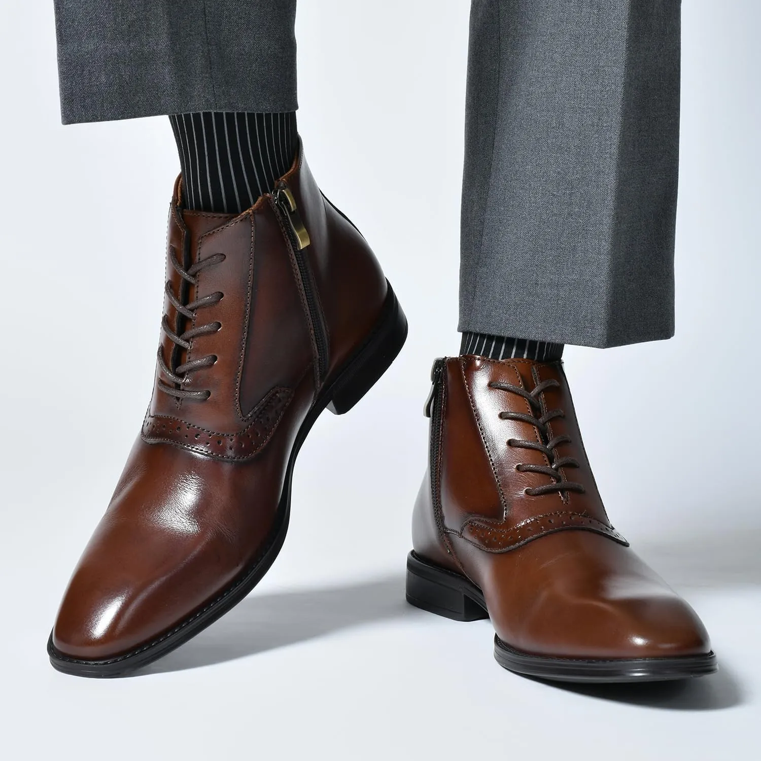 Arkbird Men's Brown Oxford Dress Boots