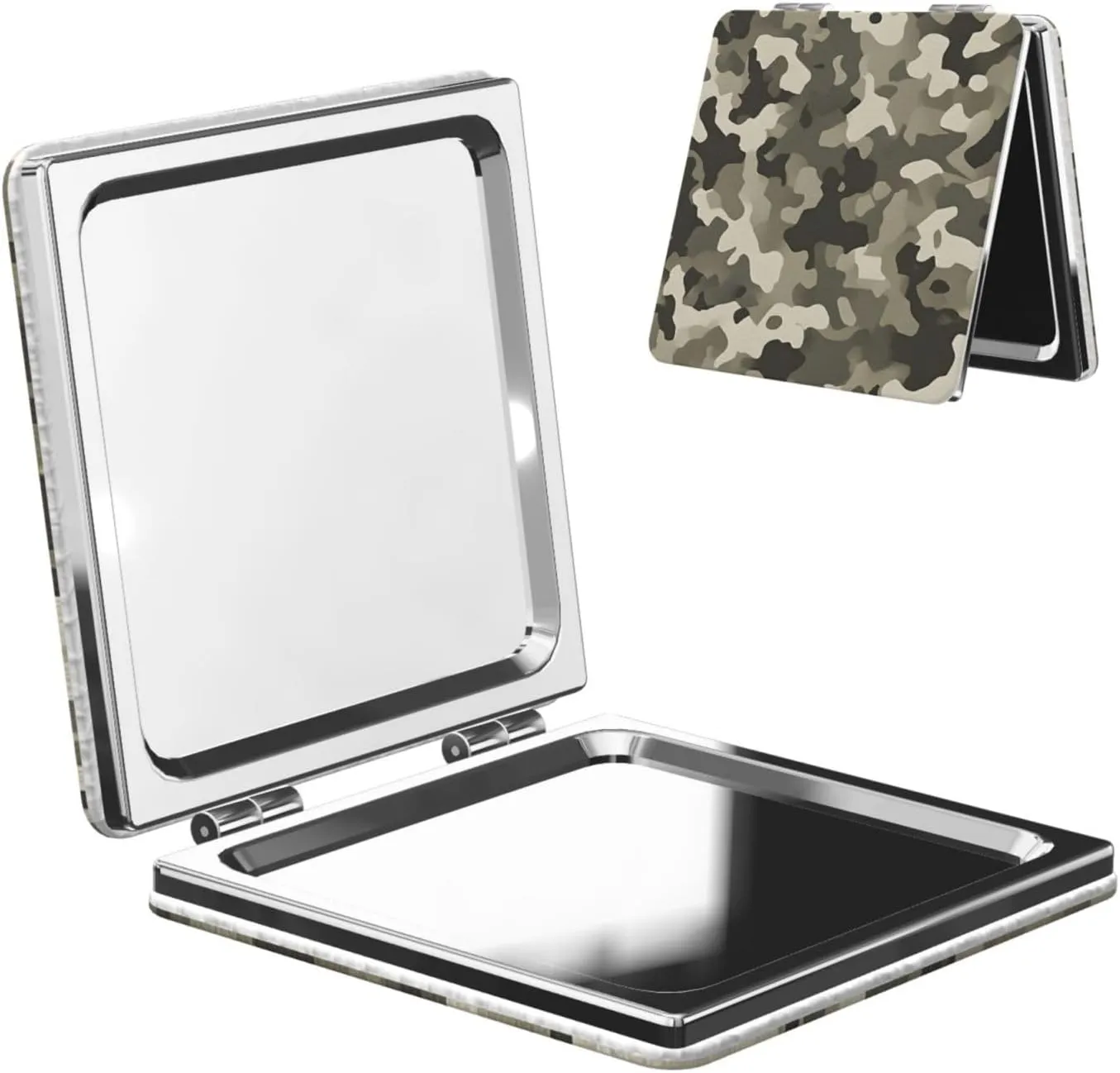 Army Digital Camouflage Portable Pocket Cosmetic Mirror-Compact and Light, It is A Necessary Thing to Go Out for Beauty and Makeup