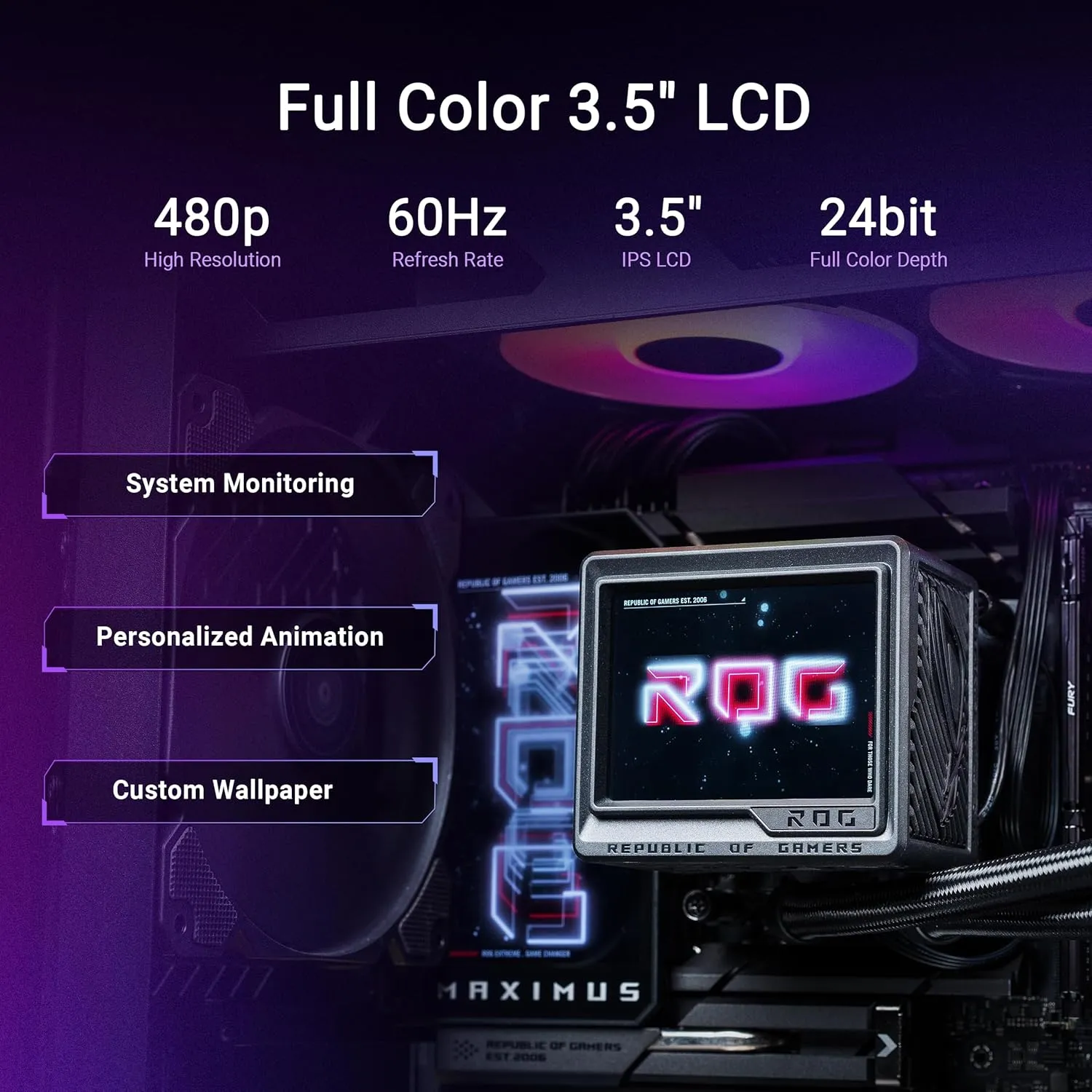 ASUS ROG RYUYJIN III 360 ARGB Extreme All-in-one AIO CPU Liquid Cooler, AMD Ryzen 9000 & Intel Core Ultra Ready, Asetek Gen8 V2 Pump; high Airflow & Static Pressure Magnetic Fans