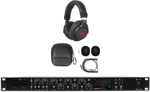 Audiosavings Bundle: (1) Focusrite Scarlett OctoPre 8-Channel Microphone Mic Preamp Bundle with (1) Rockville PRO-M50 SR Studio Headphones Detachable Coil Cable Case Extra Ear Pad (2 Items)