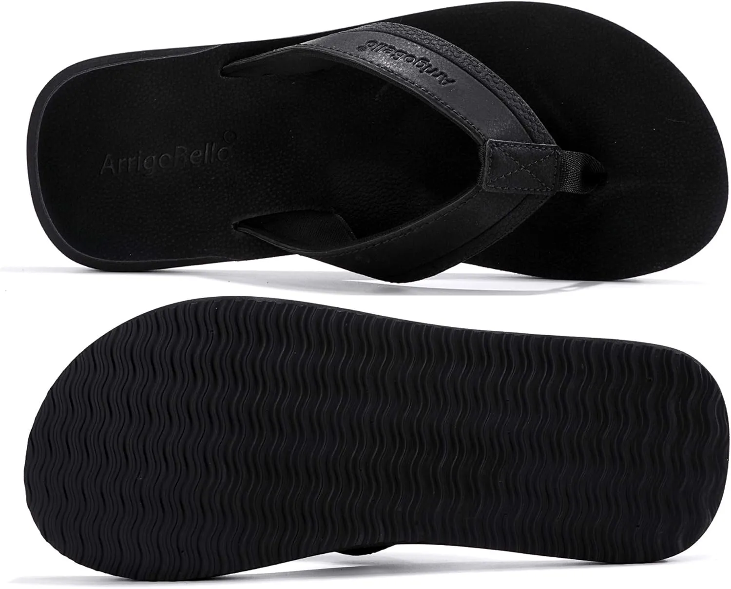 AX BOXING Mens Flip Flops Leather Thong Sandals Casual Comfort Slides Slippers