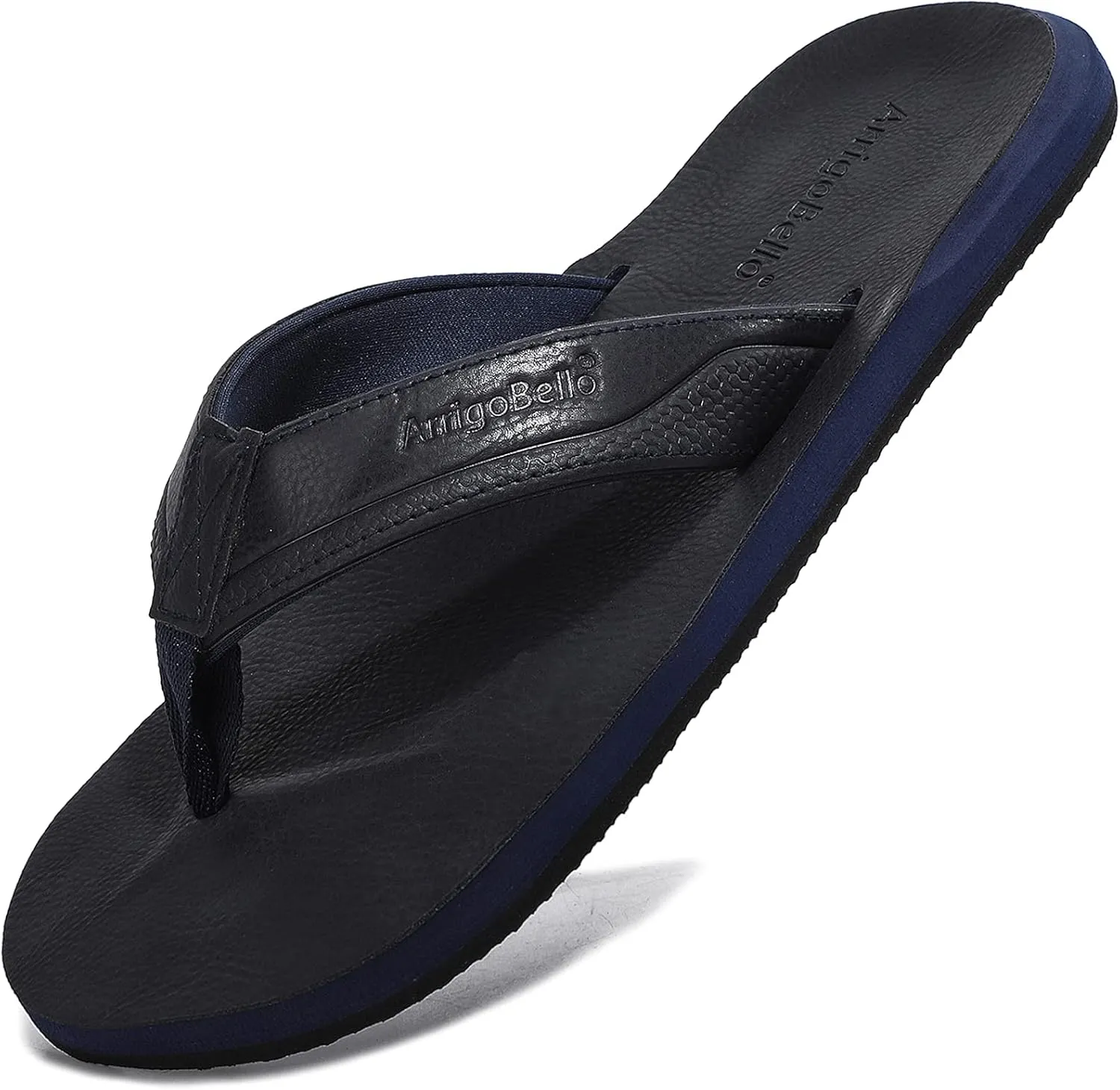 AX BOXING Mens Flip Flops Leather Thong Sandals Casual Comfort Slides Slippers