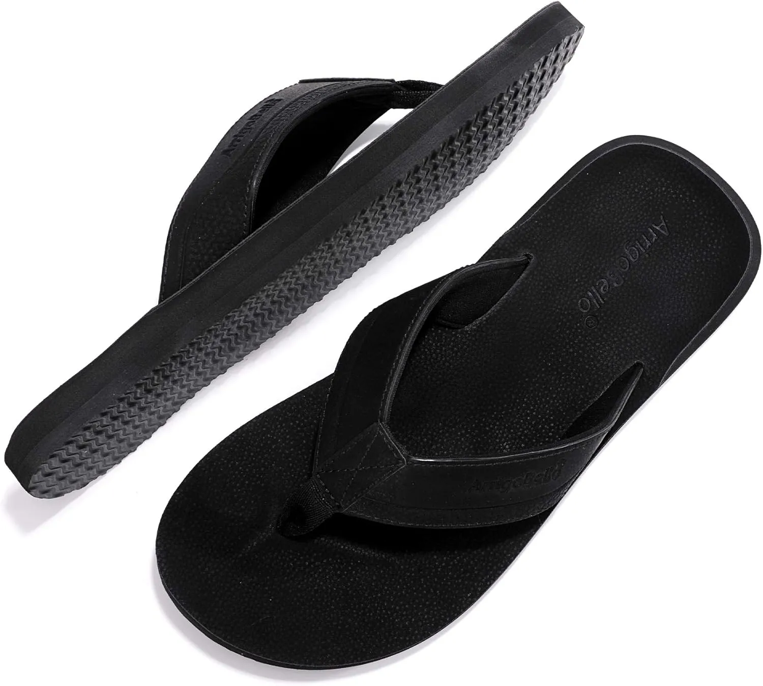 AX BOXING Mens Flip Flops Leather Thong Sandals Casual Comfort Slides Slippers