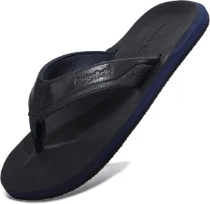 AX BOXING Mens Flip Flops Leather Thong Sandals Casual Comfort Slides Slippers