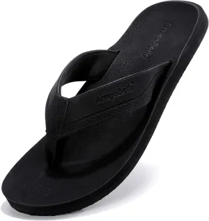 AX BOXING Mens Flip Flops Leather Thong Sandals Casual Comfort Slides Slippers
