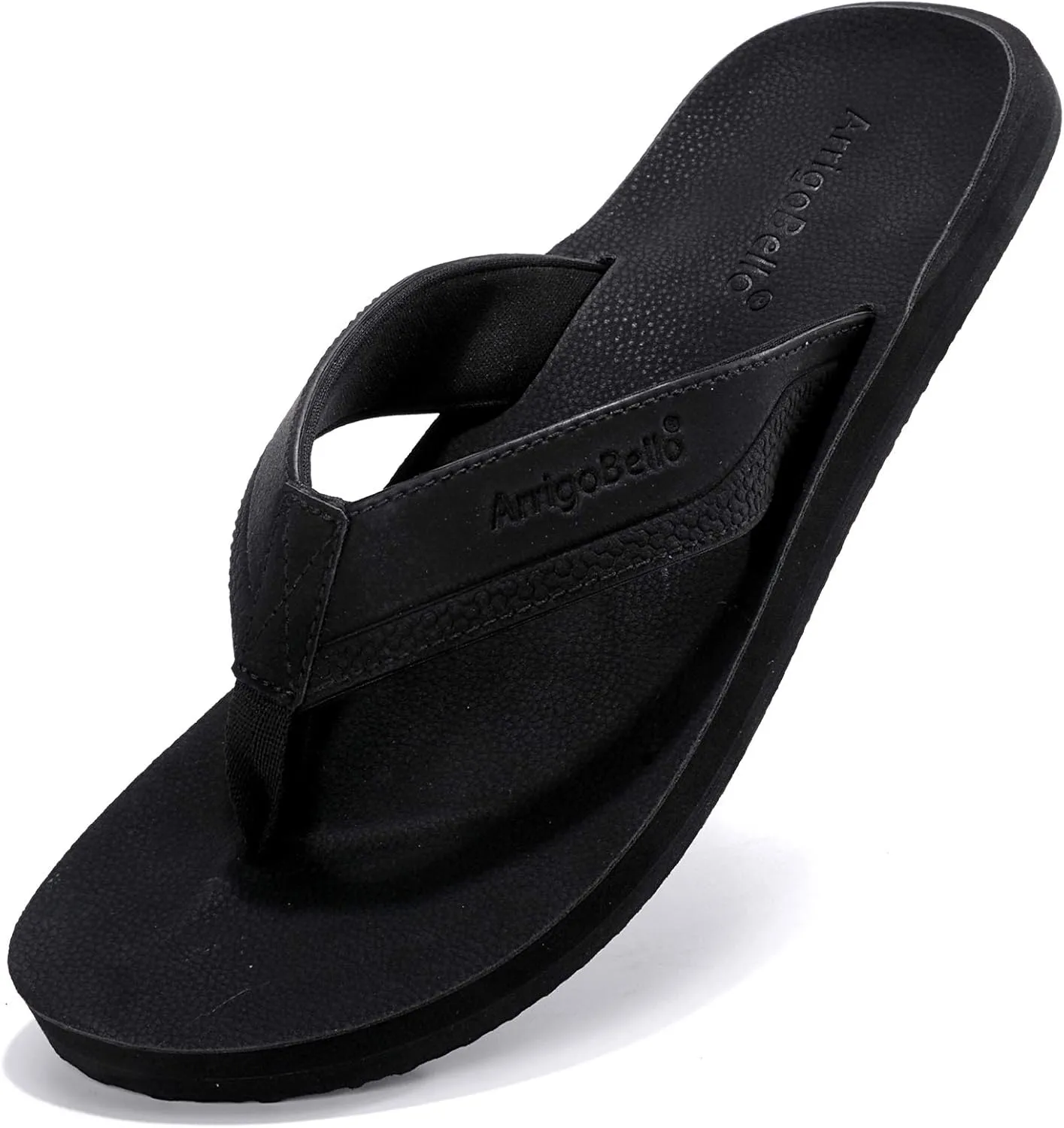AX BOXING Mens Flip Flops Leather Thong Sandals Casual Comfort Slides Slippers
