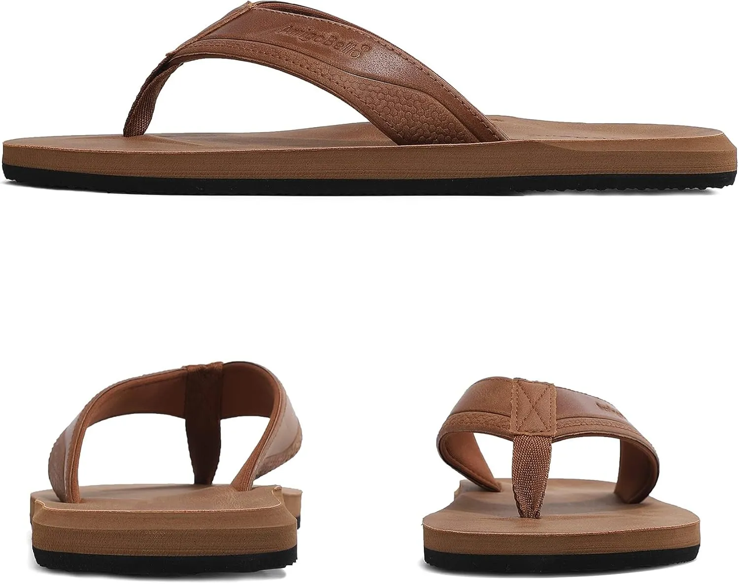 AX BOXING Mens Flip Flops Leather Thong Sandals Casual Comfort Slides Slippers