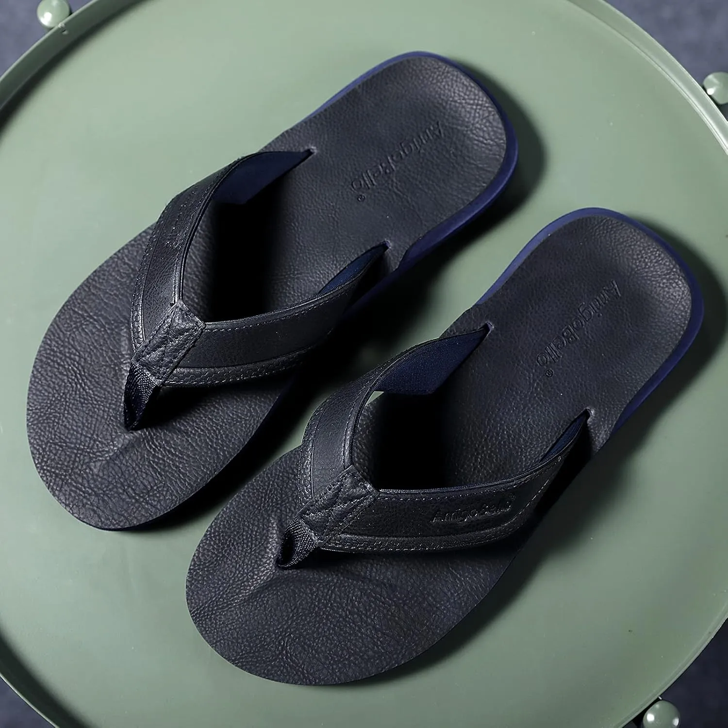 AX BOXING Mens Flip Flops Leather Thong Sandals Casual Comfort Slides Slippers