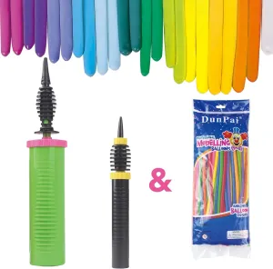 Balloon Pump Handheld Two-Way Dual Action Balloon Inflator Pumping for Foil Latex Twisting Balloon