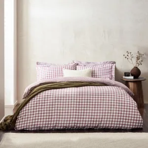 Barton Gingham Check Duvet Cover Set Berry