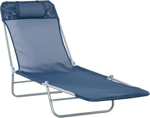 Beach-Camping Lounge-Chair Chaise-Outdoor Folding-Reclining - Tanning Chair Portable Adjustable Backrest Patio Poolside for Lawn Garden Backyard Picnics
