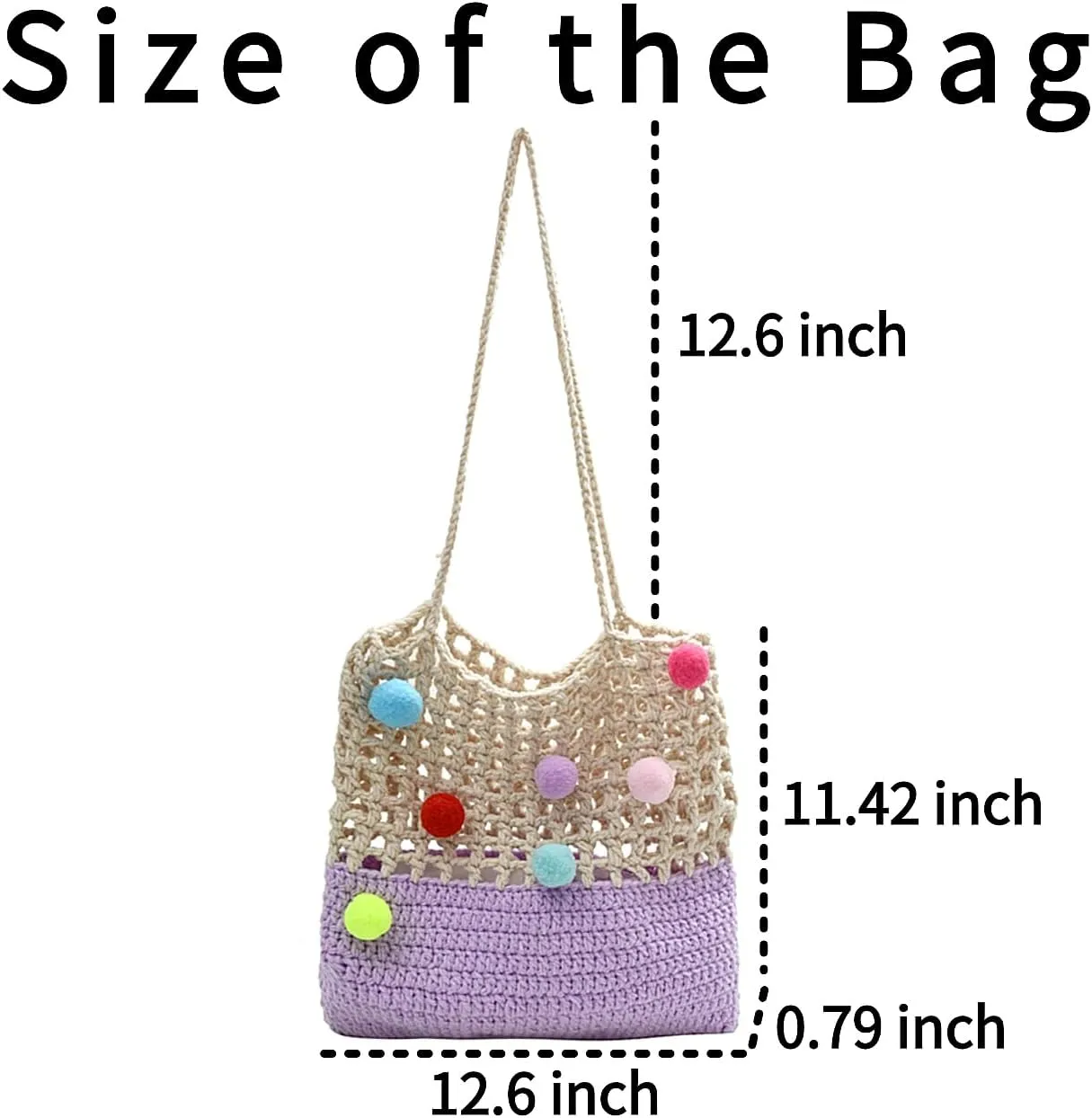 Beach Woven Crochet Bag for Women Straw Hobo Mesh Tote Knit Bags, for Daily Picnic Summer Holiday Travel Vacation
