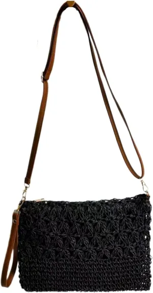 Beach Woven Crochet Bag for Women Straw Hobo Mesh Tote Knit Bags, for Daily Picnic Summer Holiday Travel Vacation