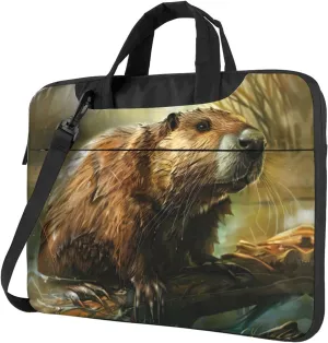 Beaver Print Work Casual Office Laptop Shoulder Messenger Bag 13 inch 14 inch 15.6 inch