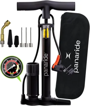 Bike Pump Floor, Advanced Bike Tire Inflator, Bicycle Hand Air Pump with Dual Presta and Schrader Valves, Handheld Bike Pump, Suitable for Road and Mountain Bikes, Baby Stroller, Balls