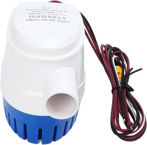 Bilge Pump, 12V Boat Bilge Pump Detachable Filter for Marine (1100GPH)