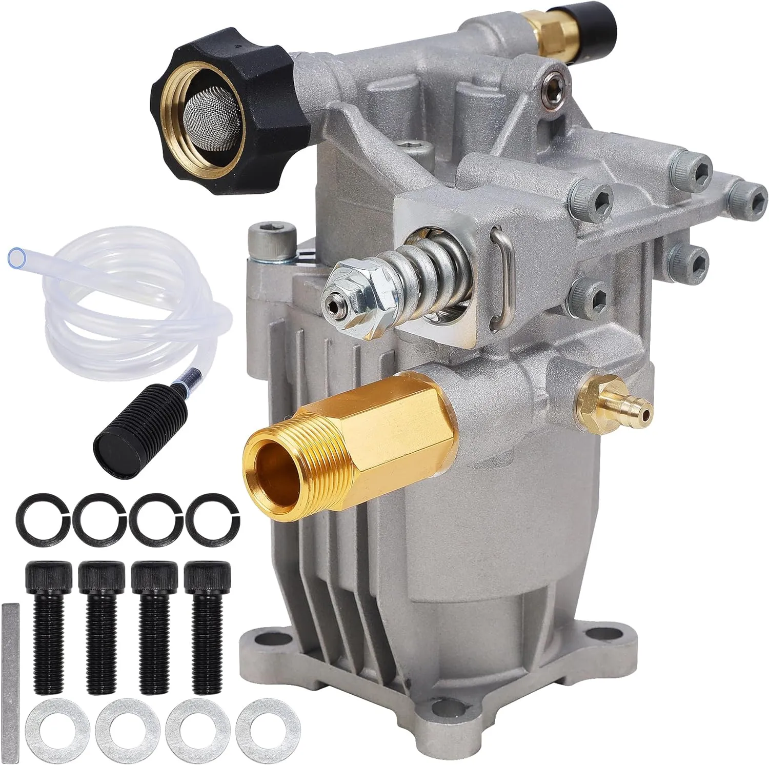 Biswing Pressure Washer Pump, 3/4" Shaft Horizontal Axial Plunger, 3400 PSI Max, 2.5 GPM, Replacement Pumps for Cold Water Gas Power Pressure Washer