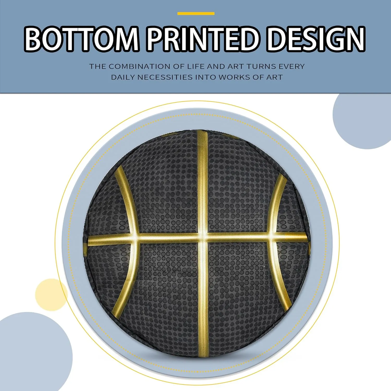 Black And Gold Basketball Laundry Basket Foldable Oxford Cloth Funny Tote Bag Laundry Hamper Clothes Storage Bucket Toy Organizer For Bathroom/Laundry Storage/Bedroom 18.9x16.5 Inch