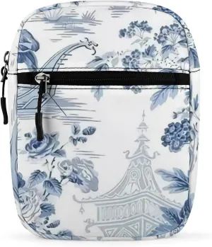 Blue Chinese Landscape Painting Crossbody Bag Small Shoulder Bag Waterproof, Lightweight And Convenient