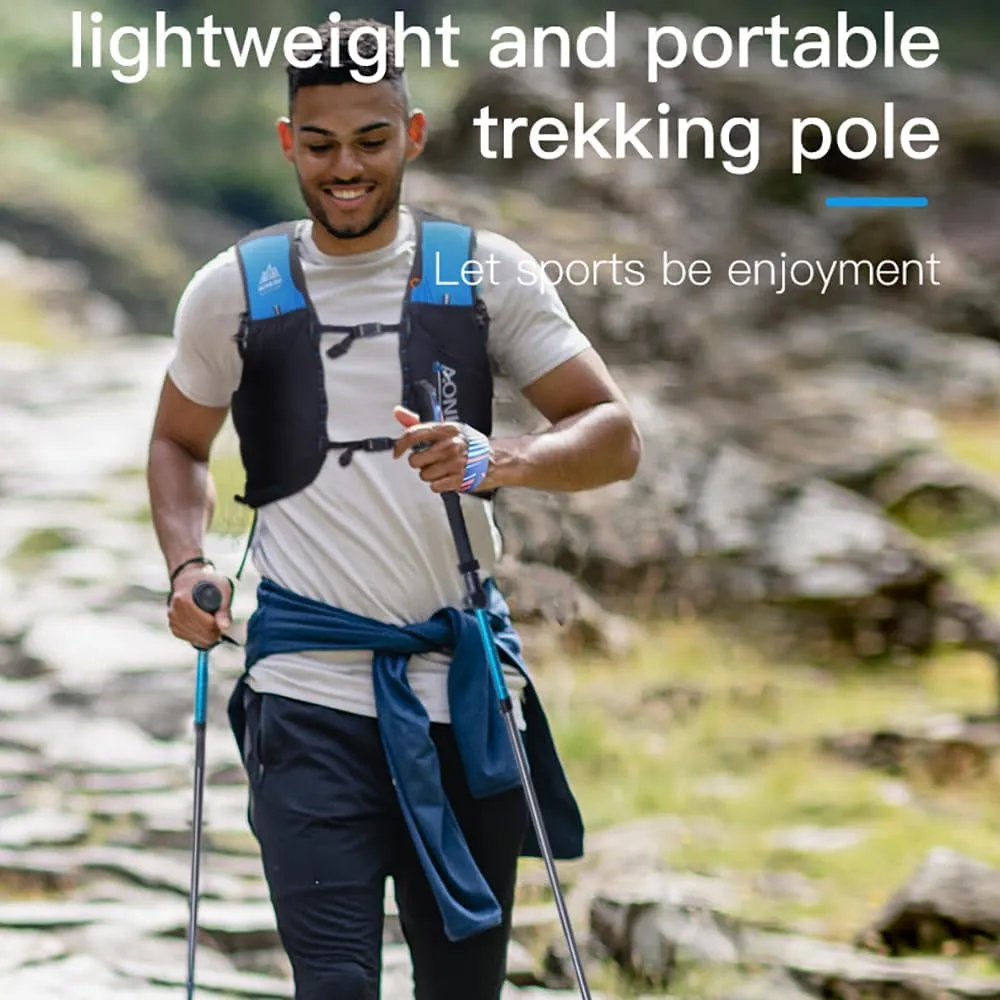 BlueField Rainbow Color Unisex Outdoor Hiking Pole Telescopic Adjustable Aluminum Alloy Pole Running Hiking Walking Stick for Hiking, Camping