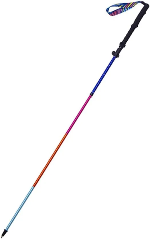 BlueField Rainbow Color Unisex Outdoor Hiking Pole Telescopic Adjustable Aluminum Alloy Pole Running Hiking Walking Stick for Hiking, Camping