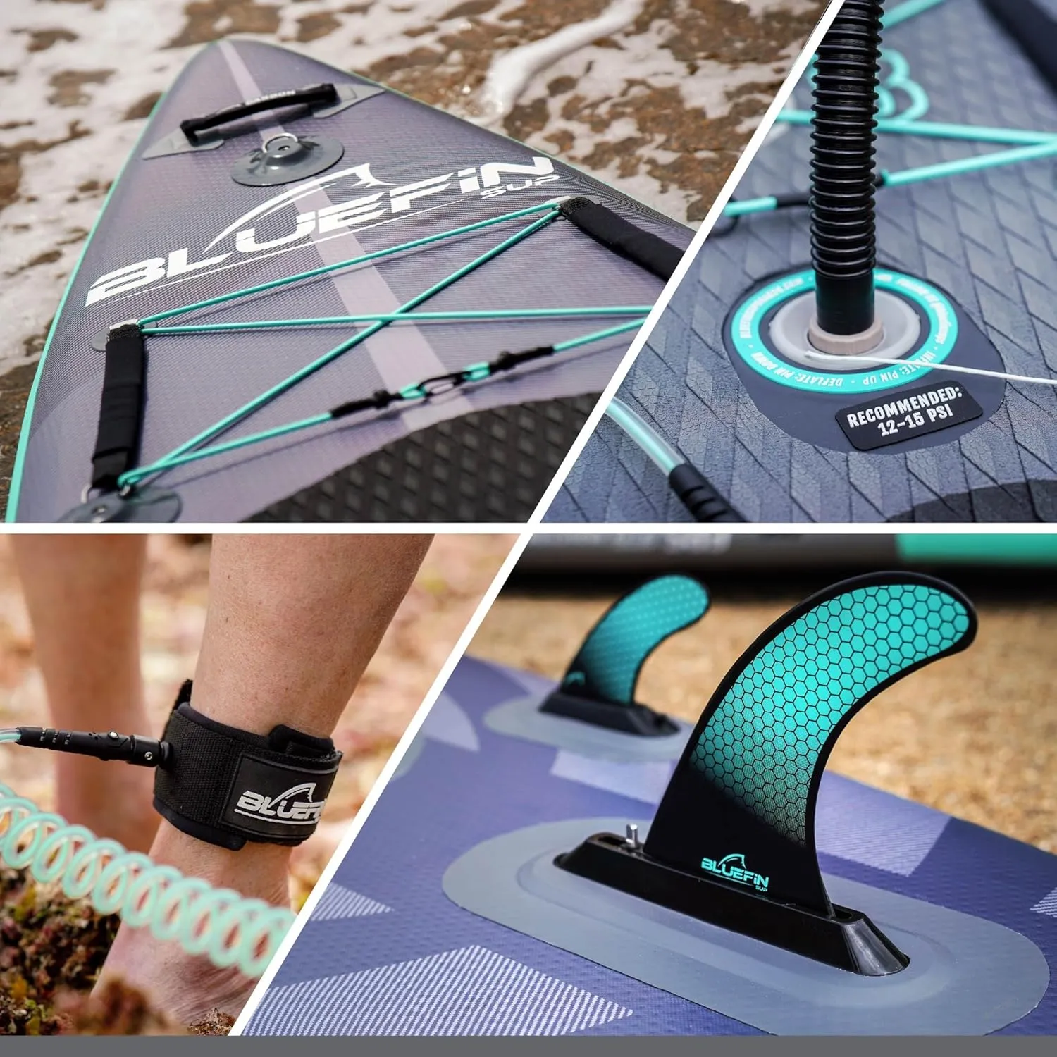 Bluefin® Cruise SUP Boards Premium Stand Up Inflatable Paddle Board Stable Design Non-Slip Design with Fibreglass Paddle & Accessories 5 Year Warranty Multiple Sizes for Adults