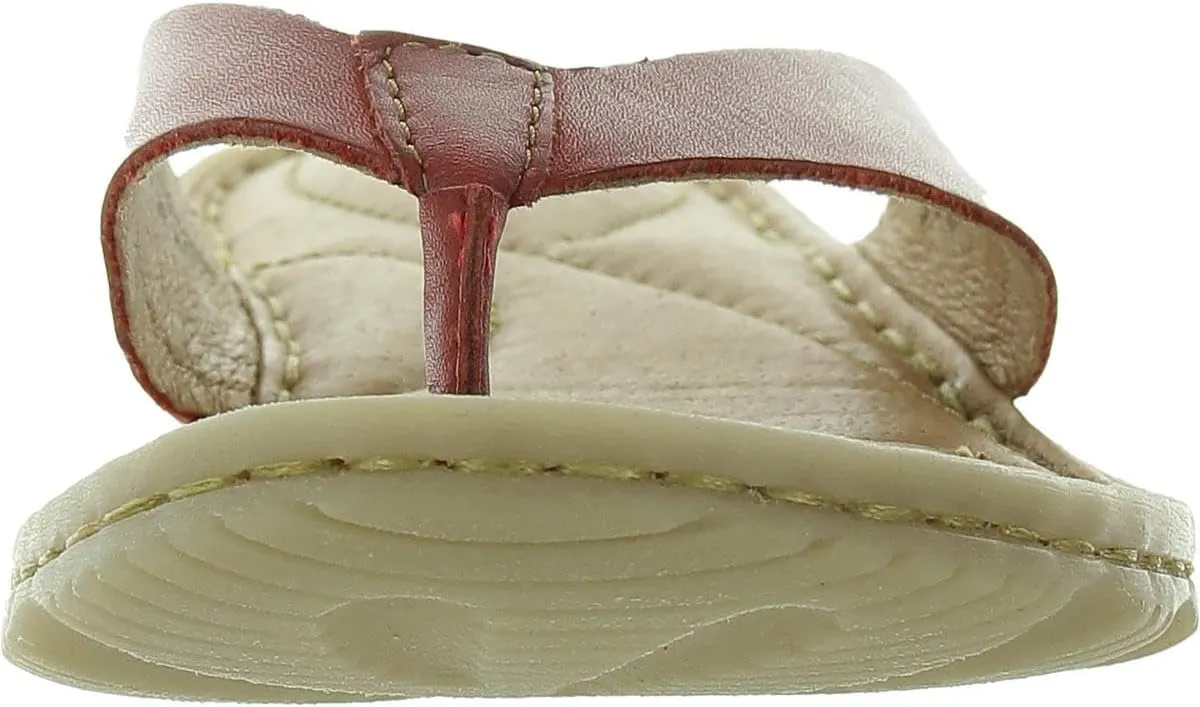 BORN Womens Padded Insole Leather Flip-Flops
