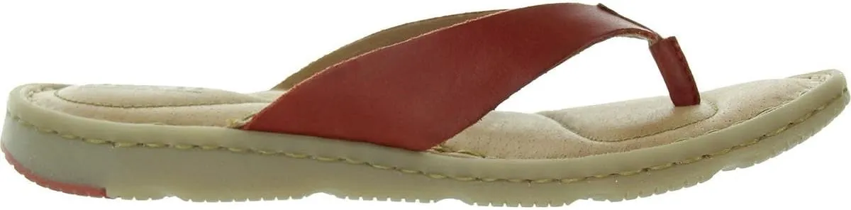 BORN Womens Padded Insole Leather Flip-Flops