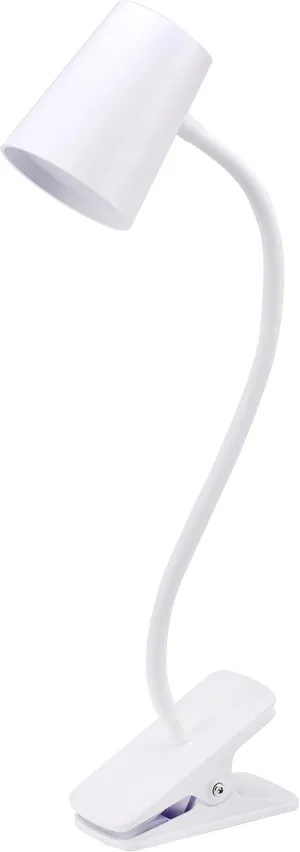 Bostitch Office Adjustable LED Clamp Light, Compact Design, Flexible Neck, Flicker Free, Suction Cups for Stable Installation, White (LED2103)