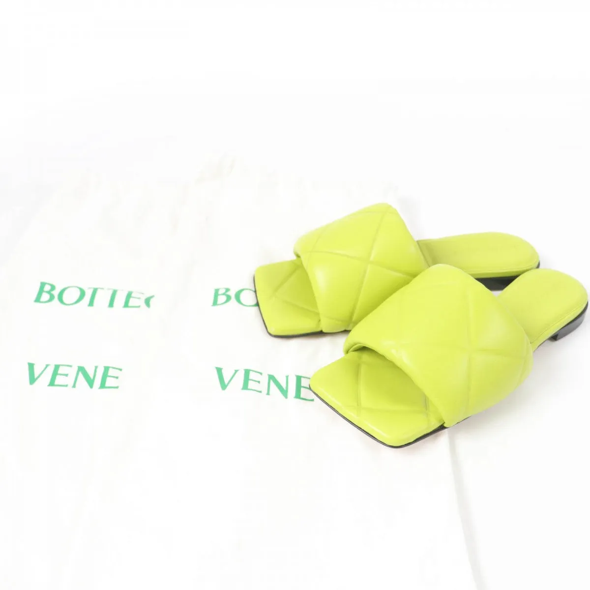 BOTTEGAVENETA Mule 608853 Main: Leather Light green lido Women 35 Used Authentic