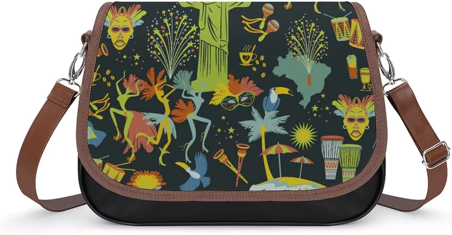 Brazilian Carnival Fashion Crossbody Bags Purses for Women Funny Printing Shoulder Handbags Gifts