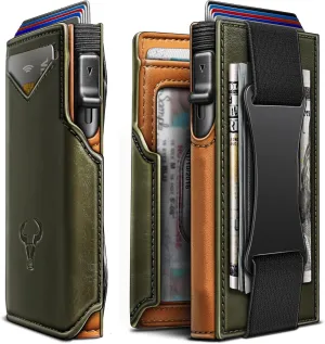 BULLIANT Men Wallet Gift Boxed,Slim Front Pocket Wallet Money Clip Card Holder 3.8"x2.7",Pop-up Access