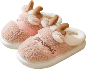 Bunny Animal Slippers for Women and Men Cute Bow Fuzzy Fluffy Comfy Funny Furry Rabbit House Slipper for Indoor Outdoor