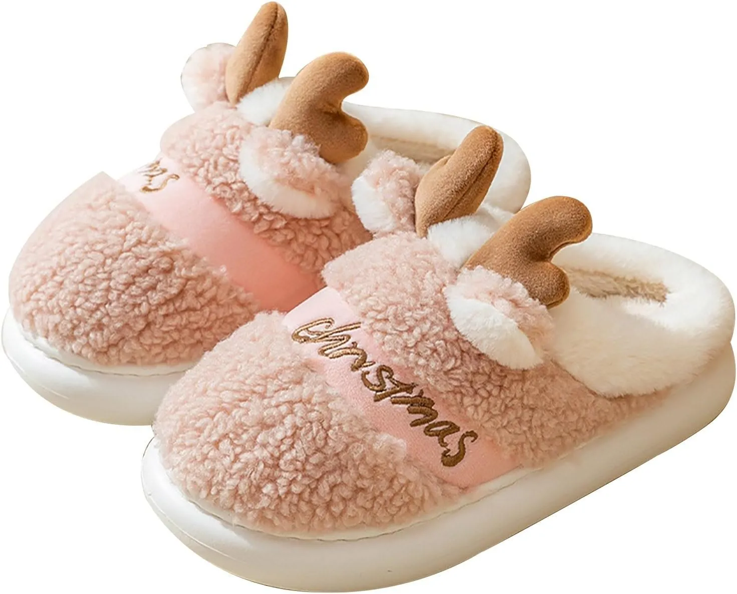 Bunny Animal Slippers for Women and Men Cute Bow Fuzzy Fluffy Comfy Funny Furry Rabbit House Slipper for Indoor Outdoor