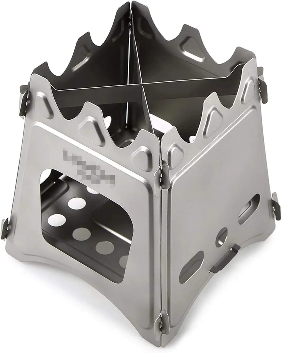 Camping Stove Folding Fuel Camp Stove Titanium Wood Burning Stove Backpacking Stove (Color : Silver, Size : One Size) (Silver One Size)