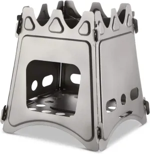 Camping Stove Folding Fuel Camp Stove Titanium Wood Burning Stove Backpacking Stove (Color : Silver, Size : One Size) (Silver One Size)