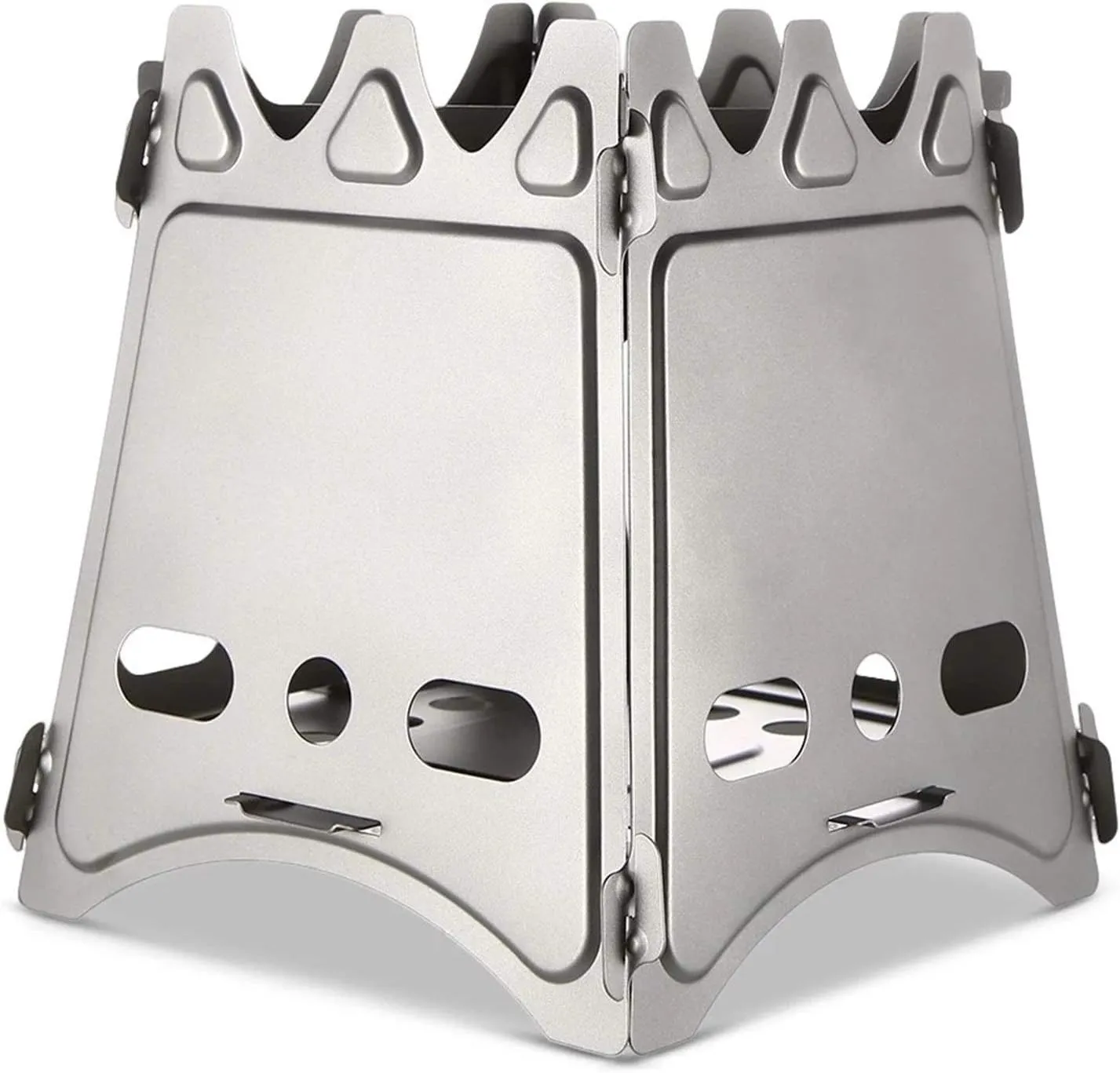 Camping Stove Folding Fuel Camp Stove Titanium Wood Burning Stove Backpacking Stove (Color : Silver, Size : One Size) (Silver One Size)
