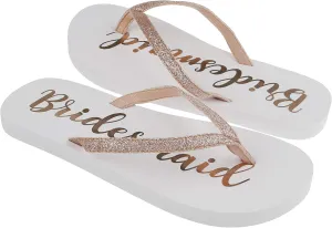 Capelli New York Ladies Glitter and Foil Bride EVA Flip Flops