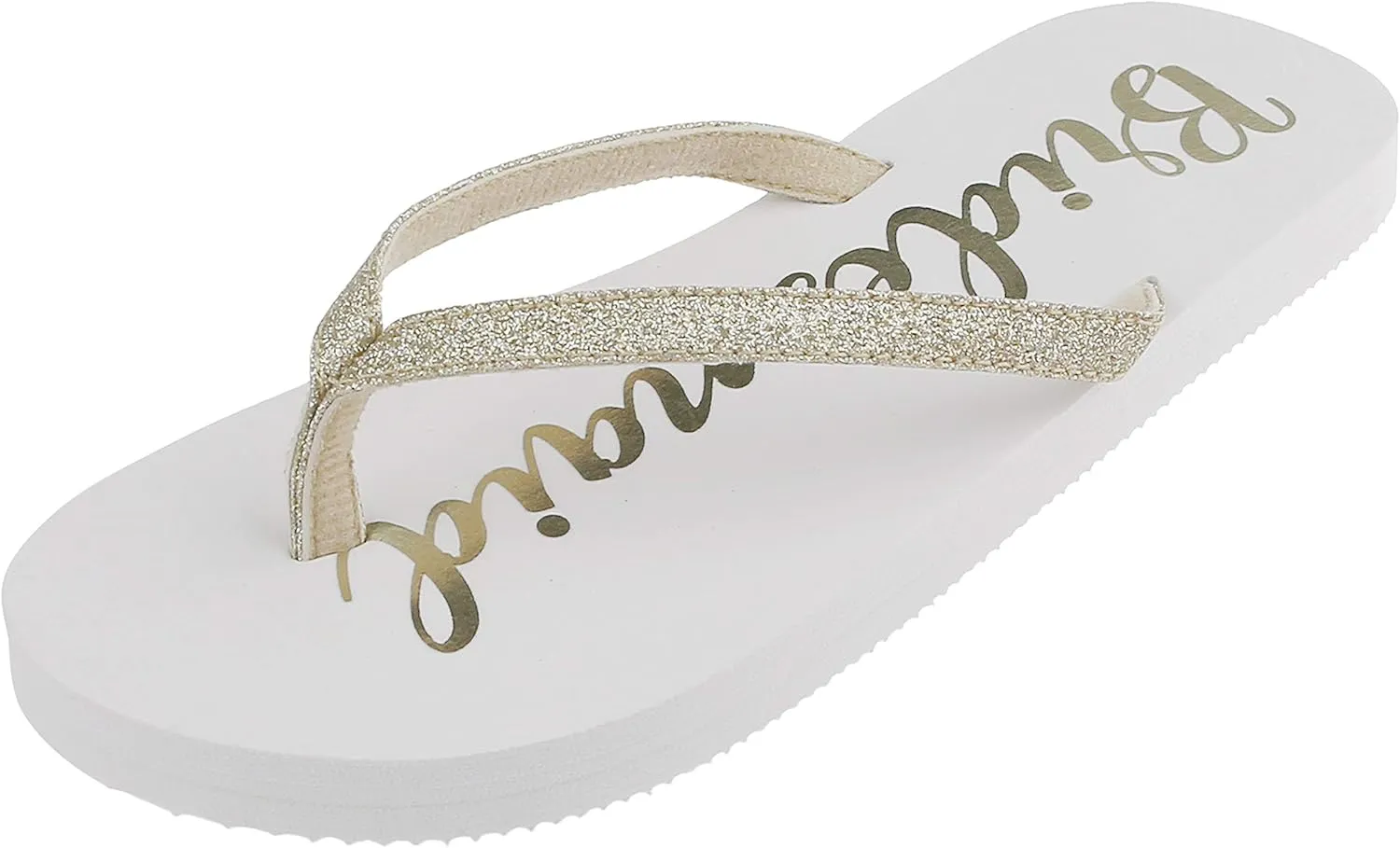 Capelli New York Ladies Glitter and Foil Bride EVA Flip Flops