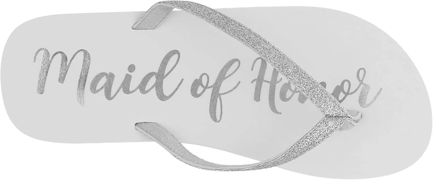 Capelli New York Ladies Glitter and Foil Bride EVA Flip Flops