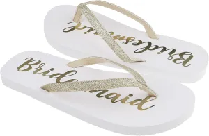 Capelli New York Ladies Glitter and Foil Bride EVA Flip Flops