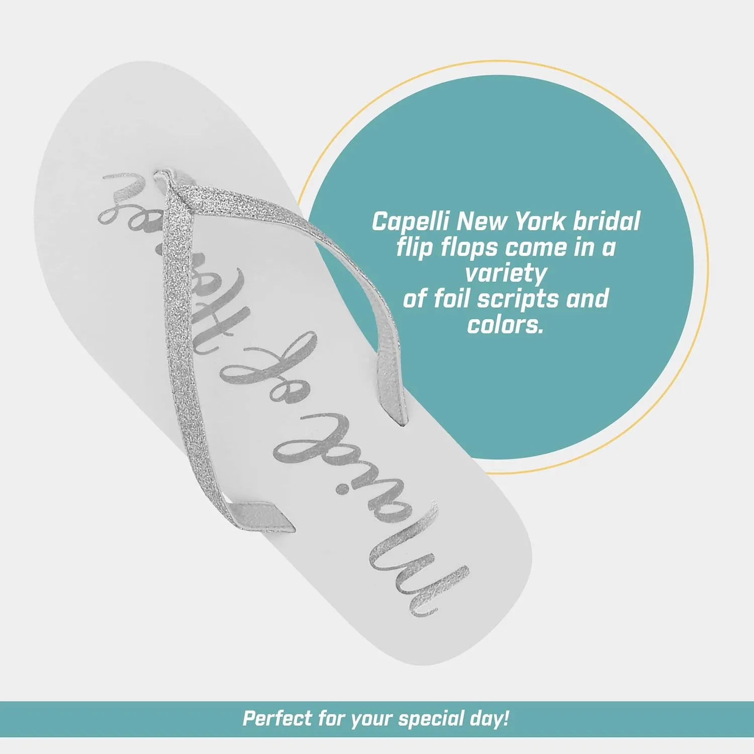Capelli New York Ladies Glitter and Foil Bride EVA Flip Flops