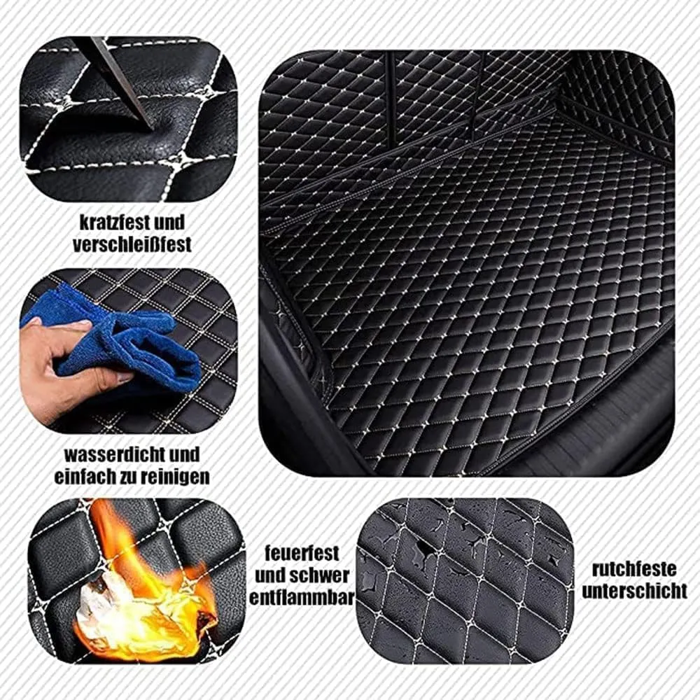 Car Full Coverage Boot Liner for Genesis G80 EV 2022 2023 2024 2025 Pure Electric, Antislip Carpets Anti-Scratch Leather Rear Trunk Protector Mat,A/Beige
