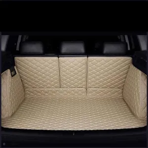 Car Full Coverage Boot Liner for Genesis G80 EV 2022 2023 2024 2025 Pure Electric, Antislip Carpets Anti-Scratch Leather Rear Trunk Protector Mat,A/Beige